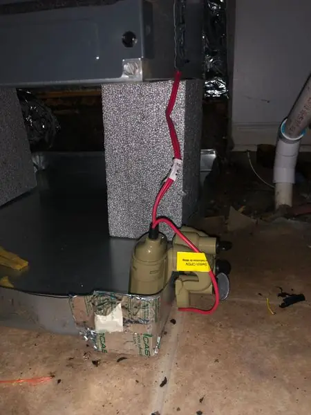 Condensate safety switch and drain pan install detail